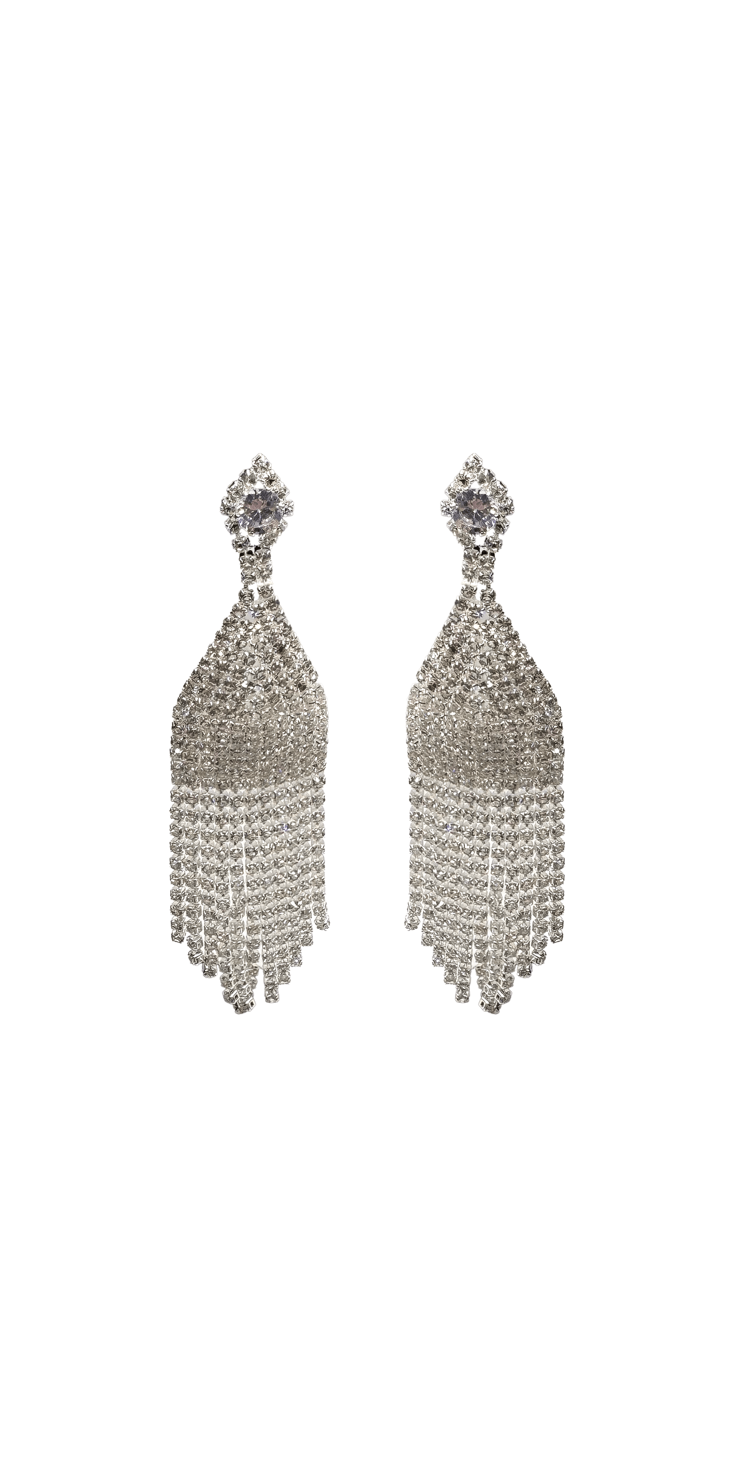 Camille La Vie Multi Strand Rhinestone Dome Earrings OS / silver