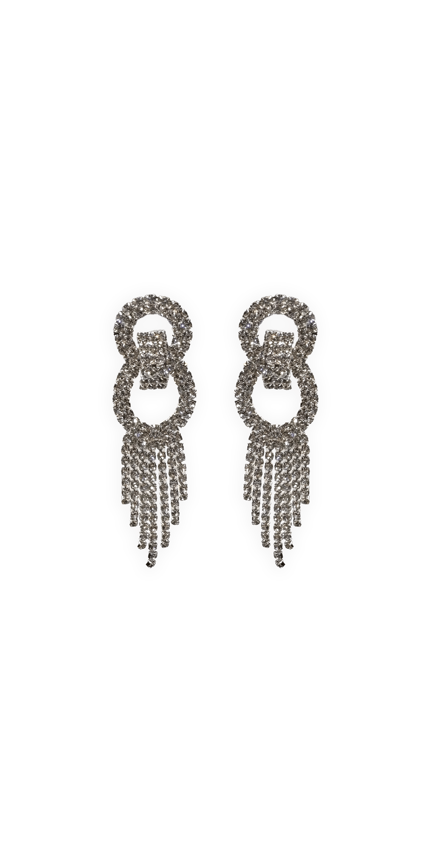 silver Size OS Camille La Vie Rhinestone Interlock Multi Stand Earrings