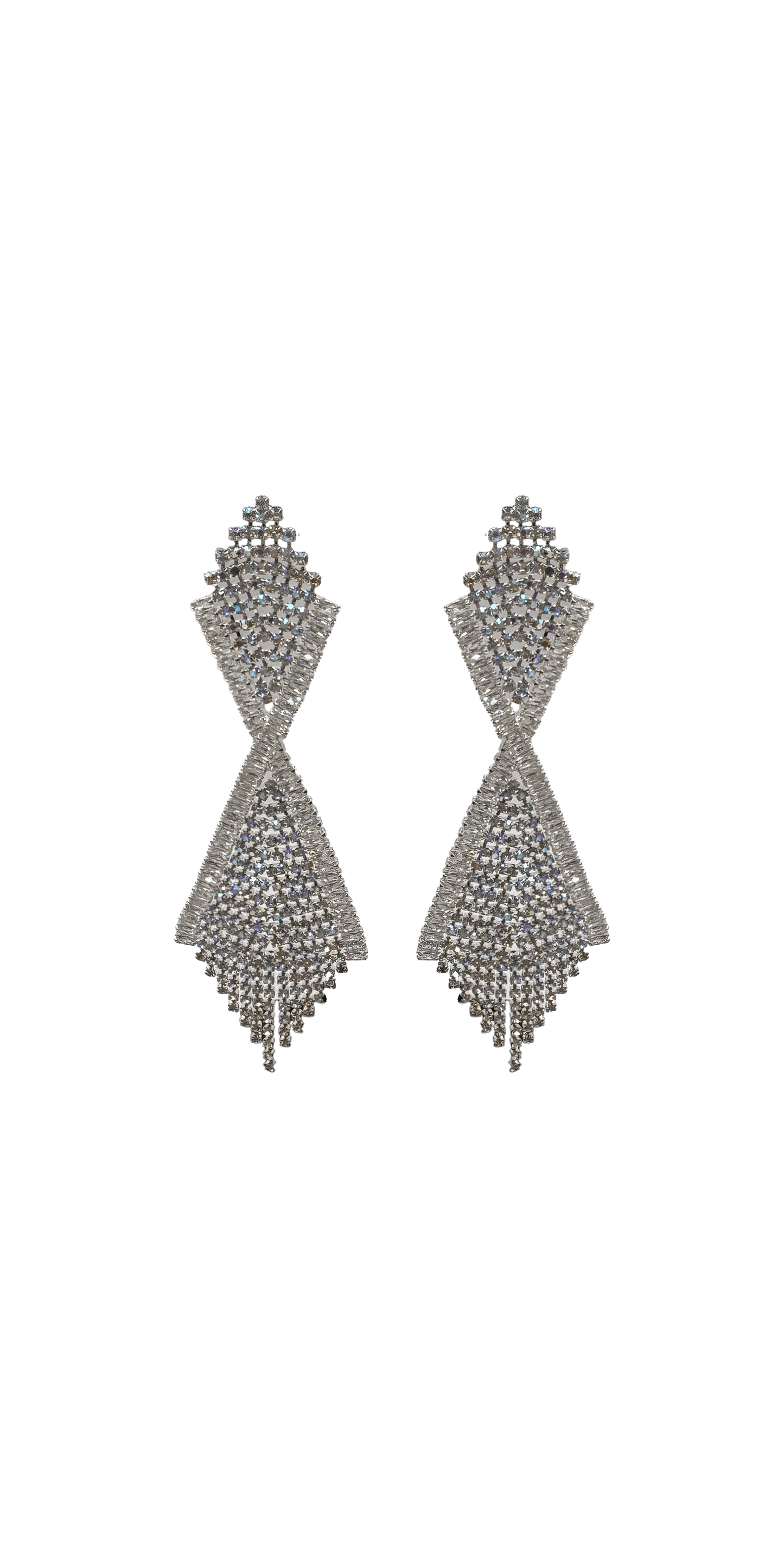 Camille La Vie Iridescent Double Diamond Rhinestone Duster Earrings OS / silver