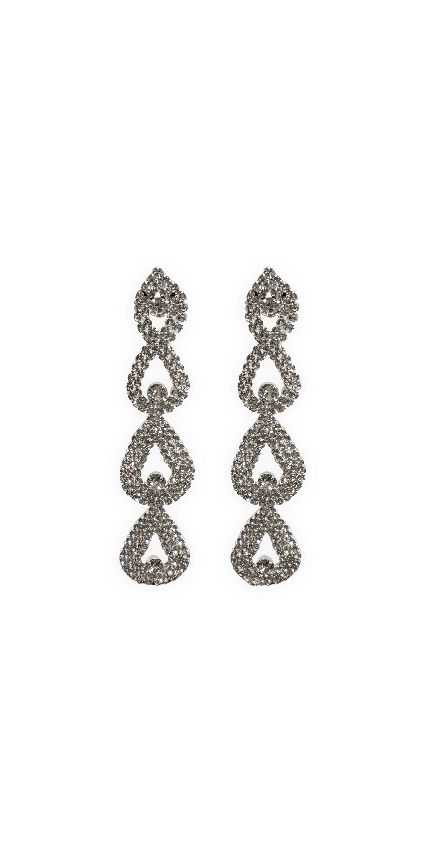 Camille La Vie/ Rhinestone Multi Drop Earrings/ one-size / silver/ front