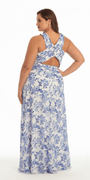 Sweetheart Floral A Line Dress with X Back Image 4