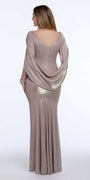 Metallic Drape Back Ruched Front Dress Image 2