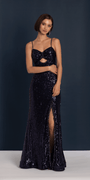 Illusion Sequin Sweetheart Keyhole Trumpet Dress Image 1