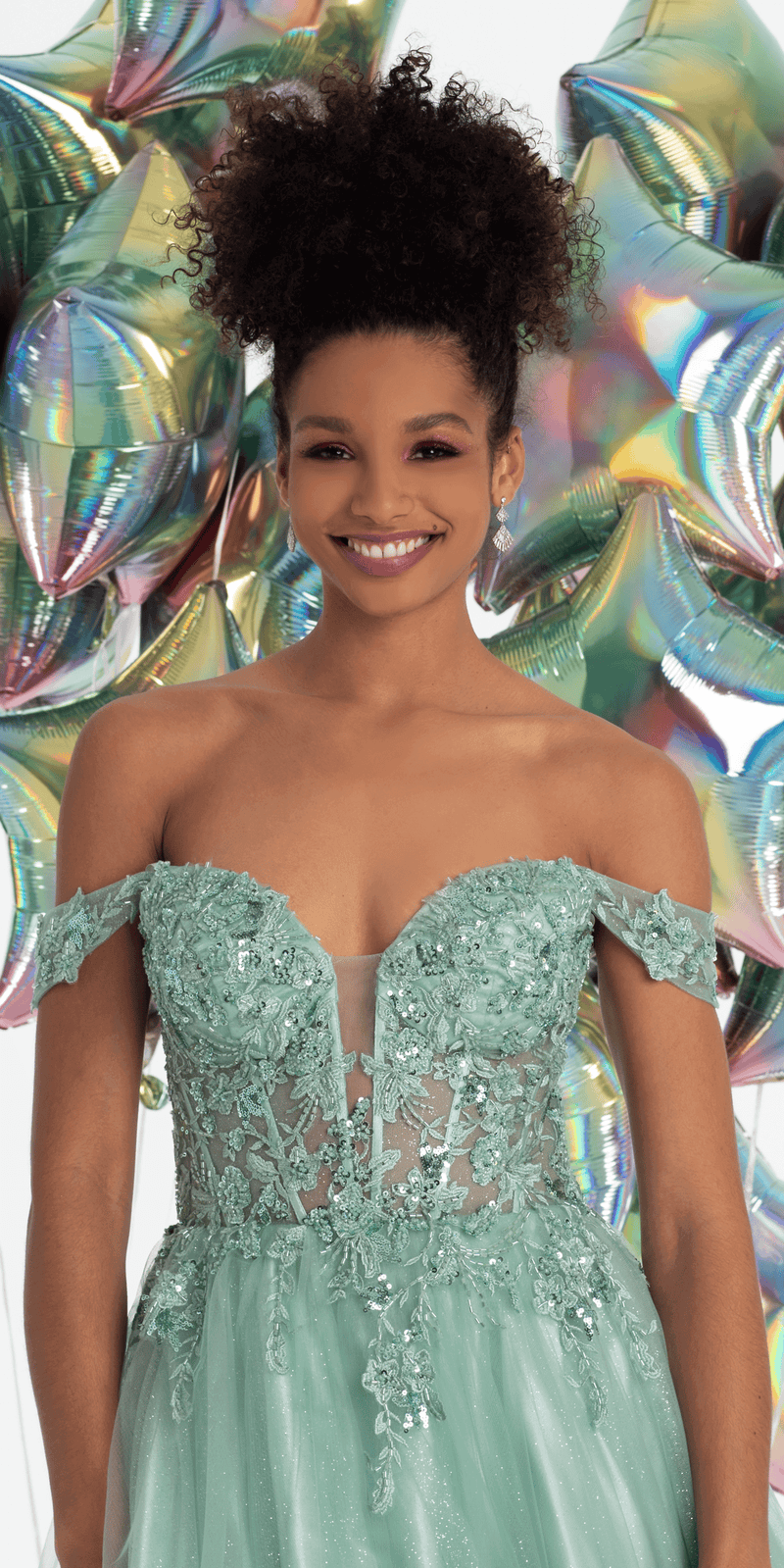 Sweetheart Embroidered Corset Lace Up Back Ballgown Image 2