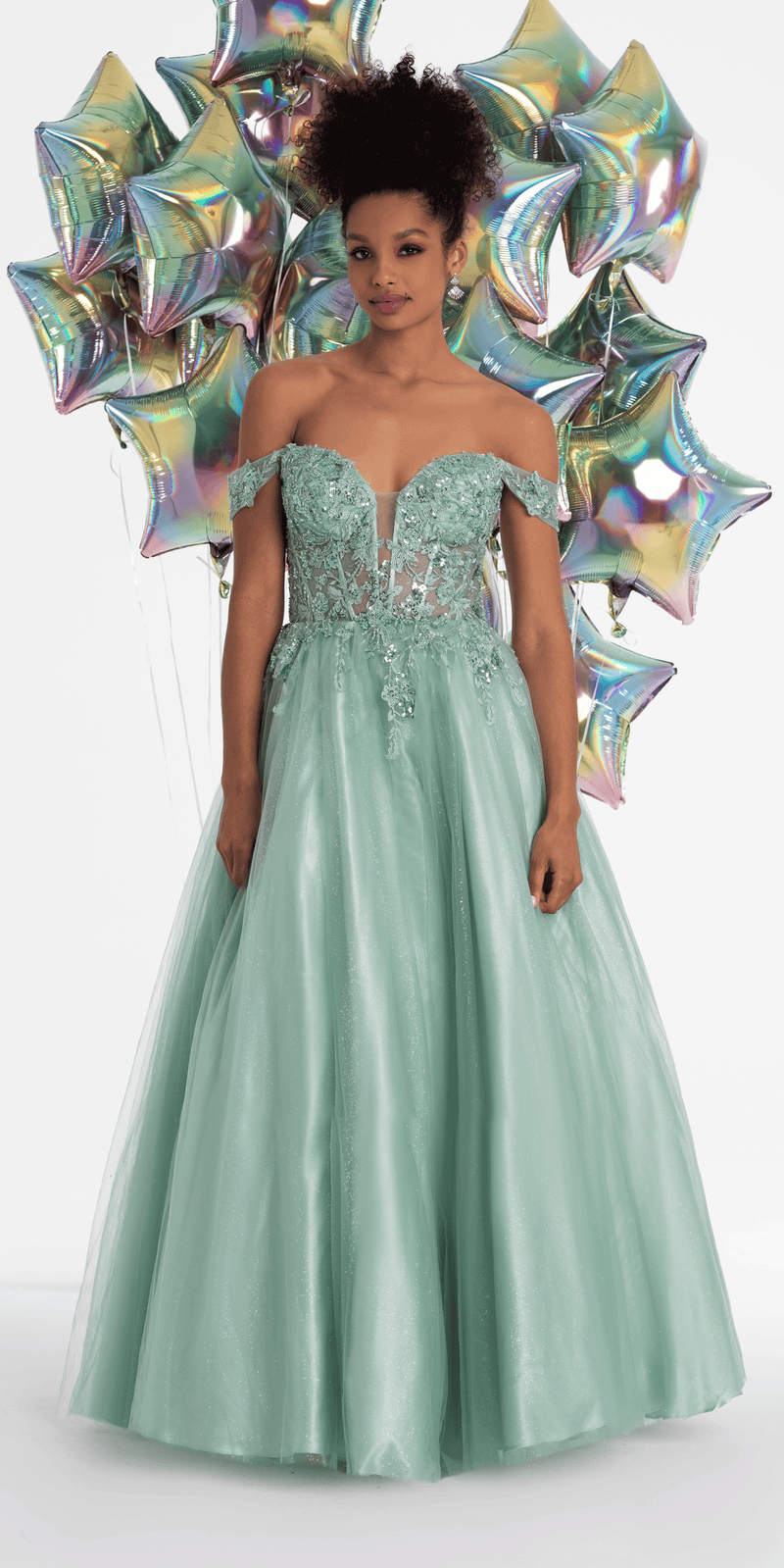 Sweetheart Embroidered Corset Lace Up Back Ballgown Image 1