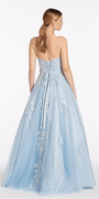 Strapless Embellish Glitter Ballgown with Floral Appliques Image 4