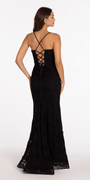 Beaded Stretch Lace Corset Trumpet Dress Image 4
