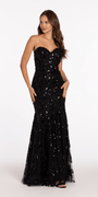 Strapless Sweetheart Floral Sequin Trumpet Dress Image 3