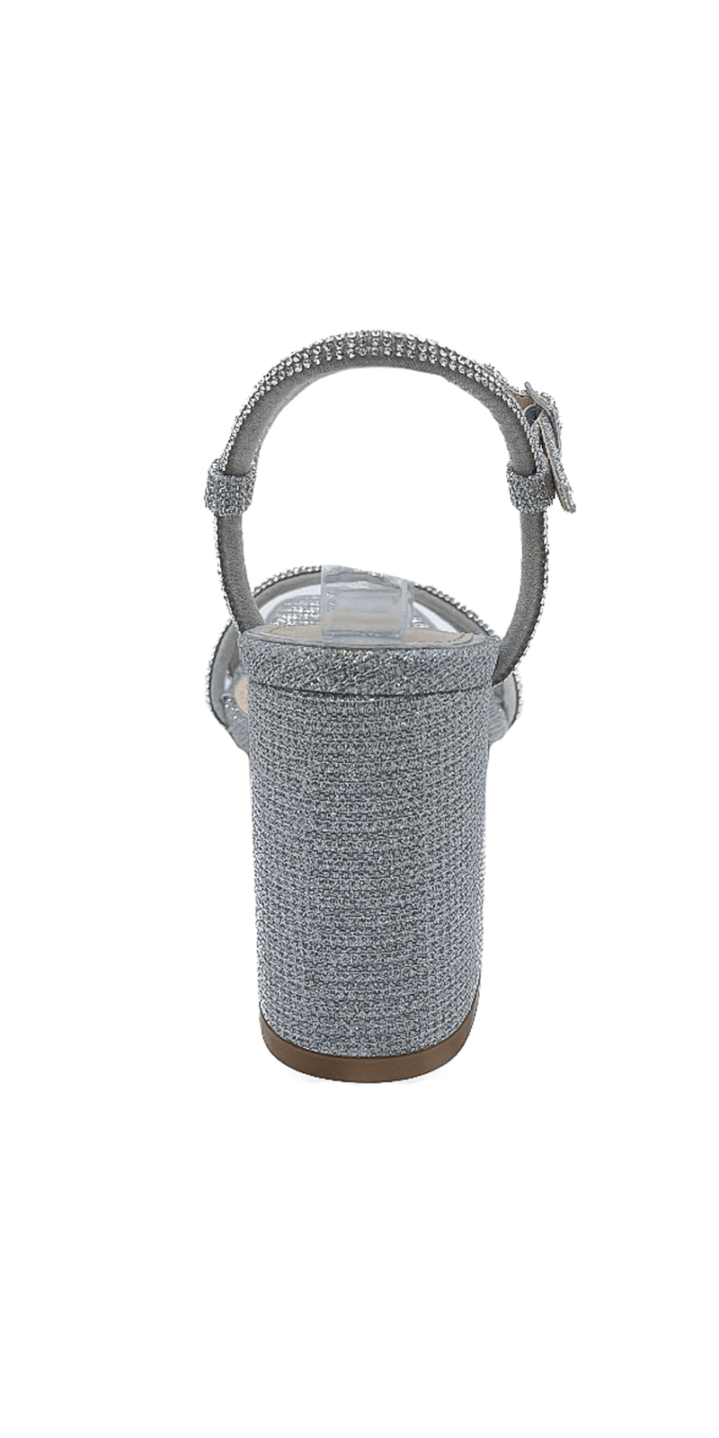 Glitter Double Strap Rhinestone Block Heel Sandal Image 3
