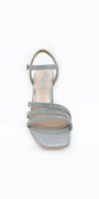 Rhinestone Strappy Block Heel Glitter Sandal Image 7