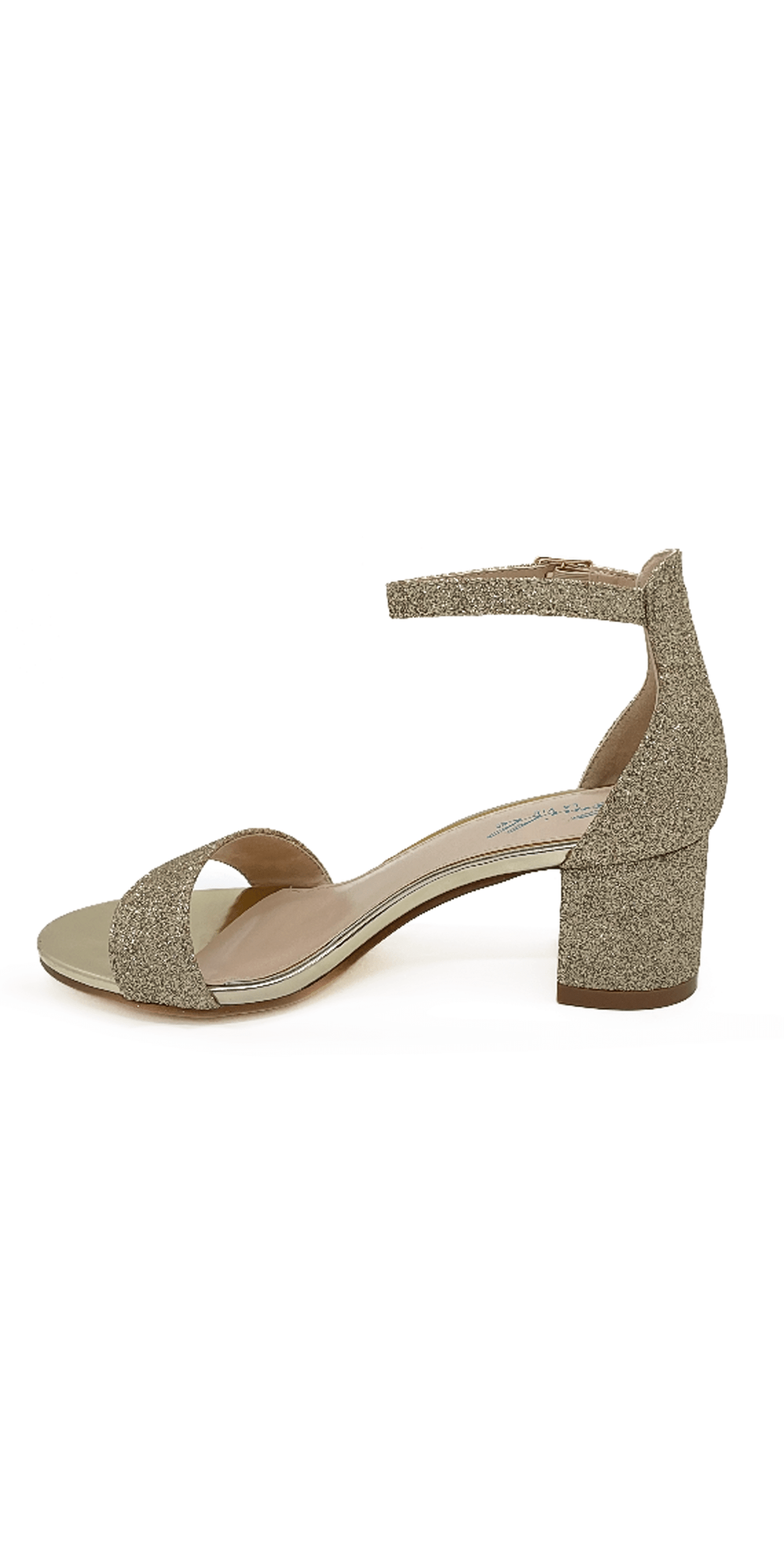 Camille La Vie/ Low Heel Glitter Ankle Strap Sandal / 5.5 / gold/ left copy