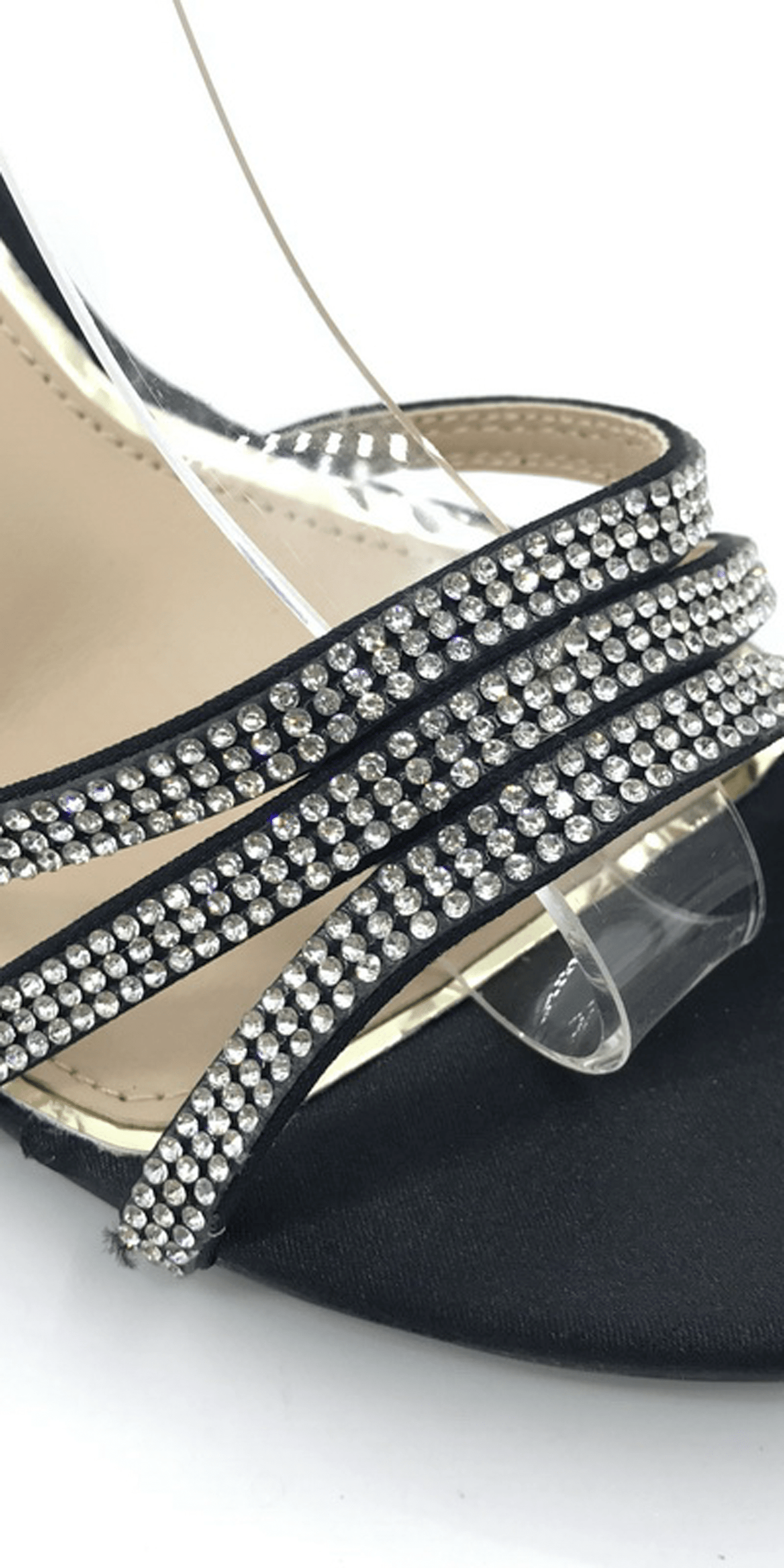 Camille La Vie Strappy Rhinestone Ankle Strap Block Heel Sandal