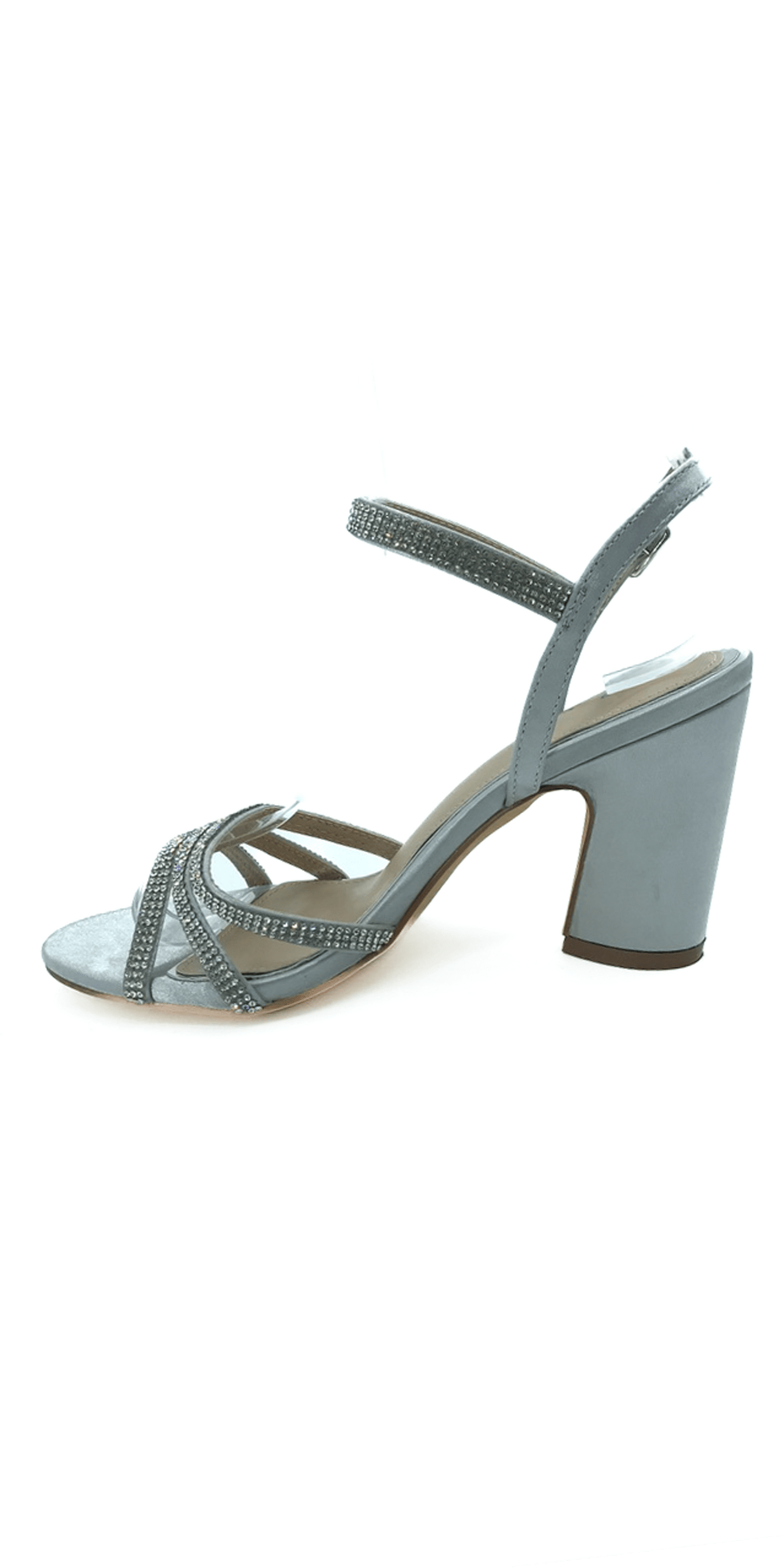 Camille La Vie Strappy Rhinestone Ankle Strap Block Heel Sandal
