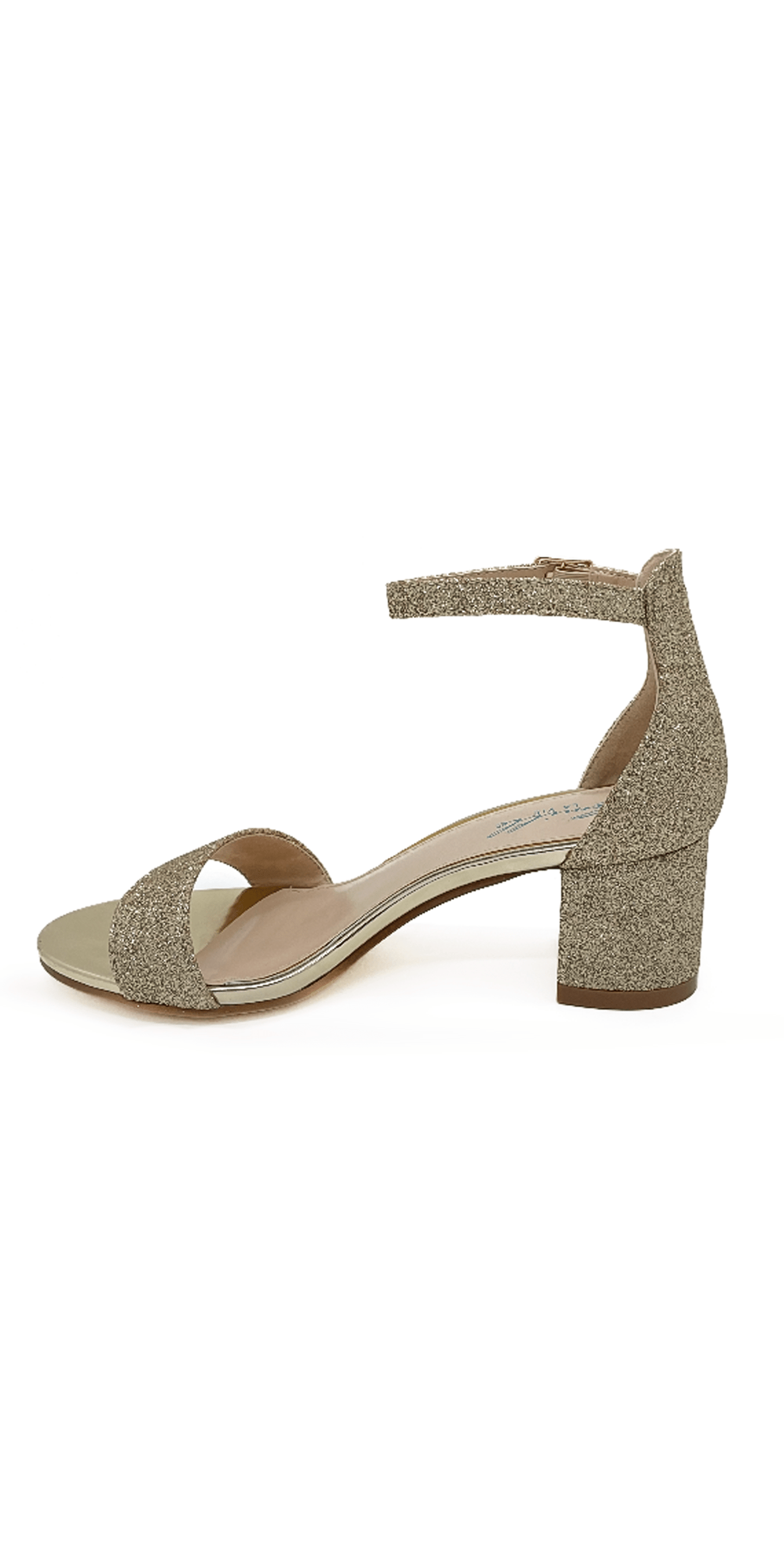 Camille La Vie Low Heel Glitter Ankle Strap Sandal