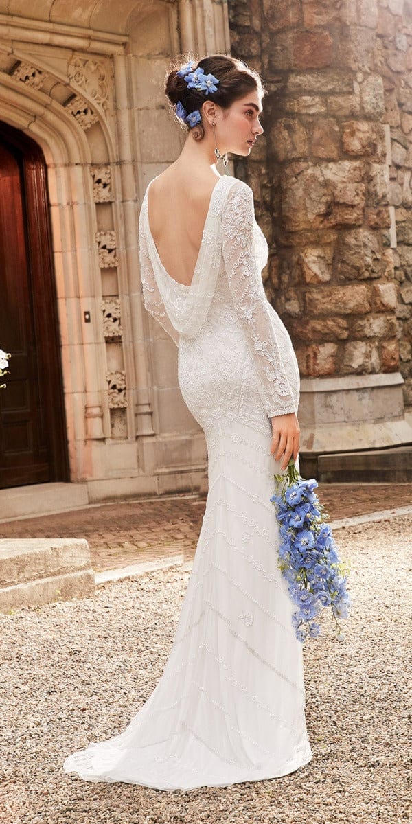 Lace Long Sleeve Wedding Dress with Statement Back