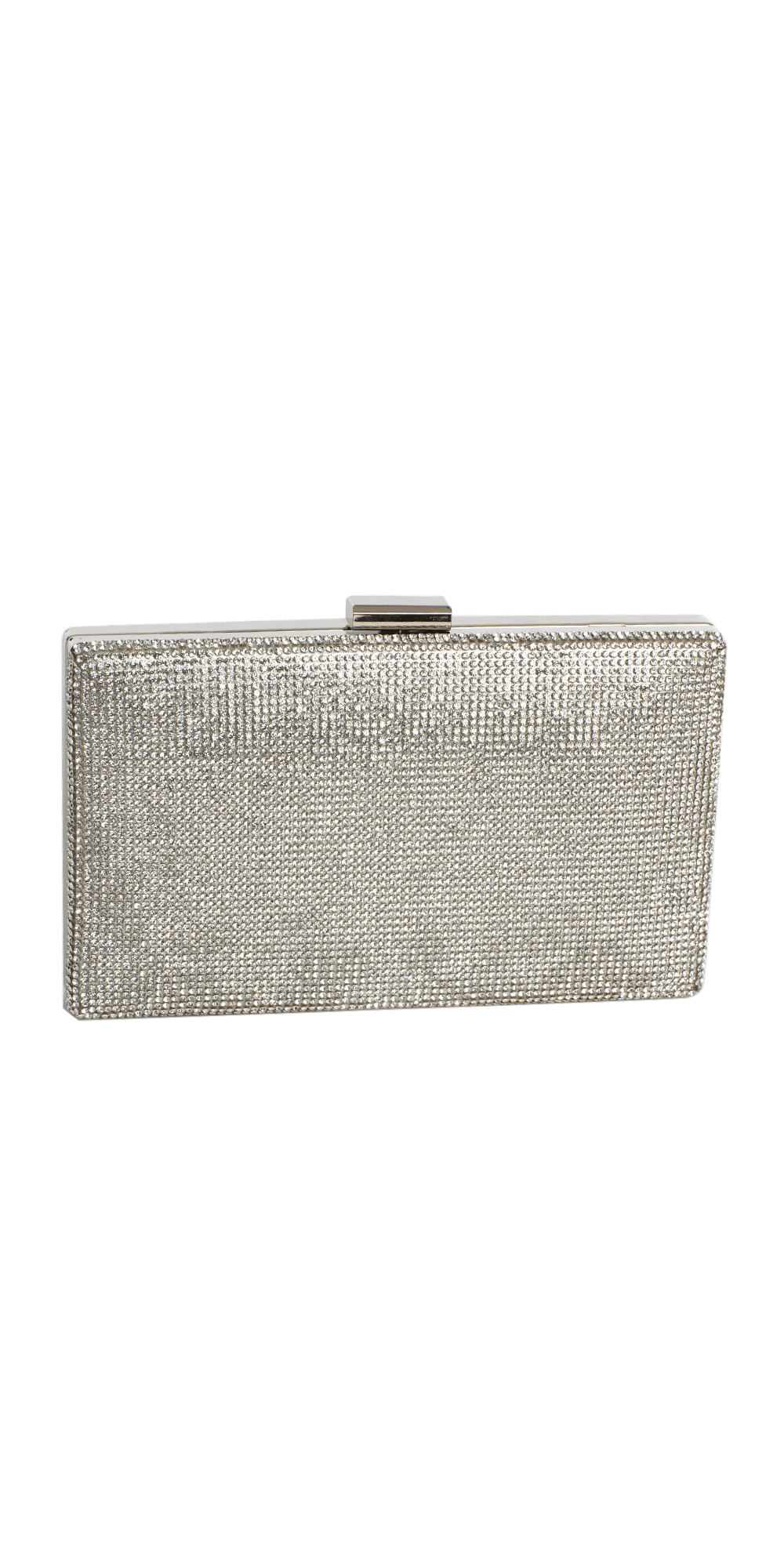 Silver/No Size/Camille La Vie/Rhinestone Handbag with Metal Top Closure/ Front1