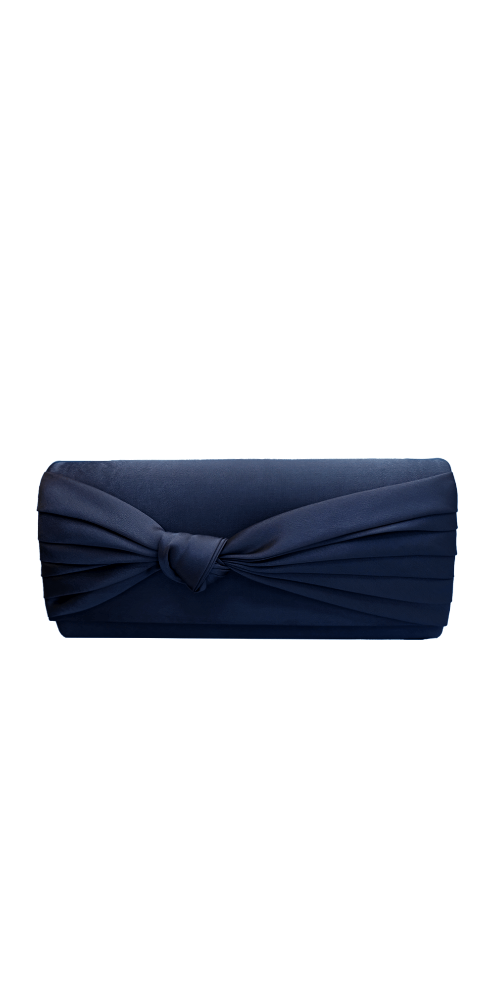 Camille La Vie/ Satin Rectangle Handbag with Pleated Knot Detail / No Size / ink-blue/ front