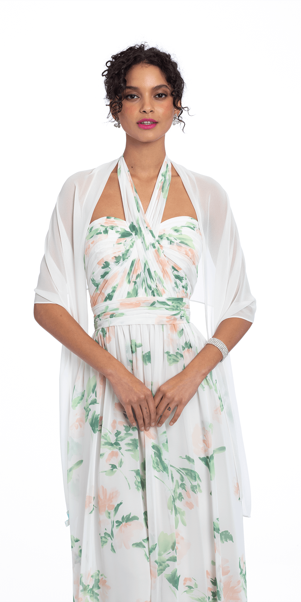 Camille La Vie /Chiffon Shawl /missy/size /os ivory/front