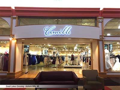 Shop dresses for Prom, Homecoming, Evening, Wedding, and more at Camille La Vie in Auburn Hills