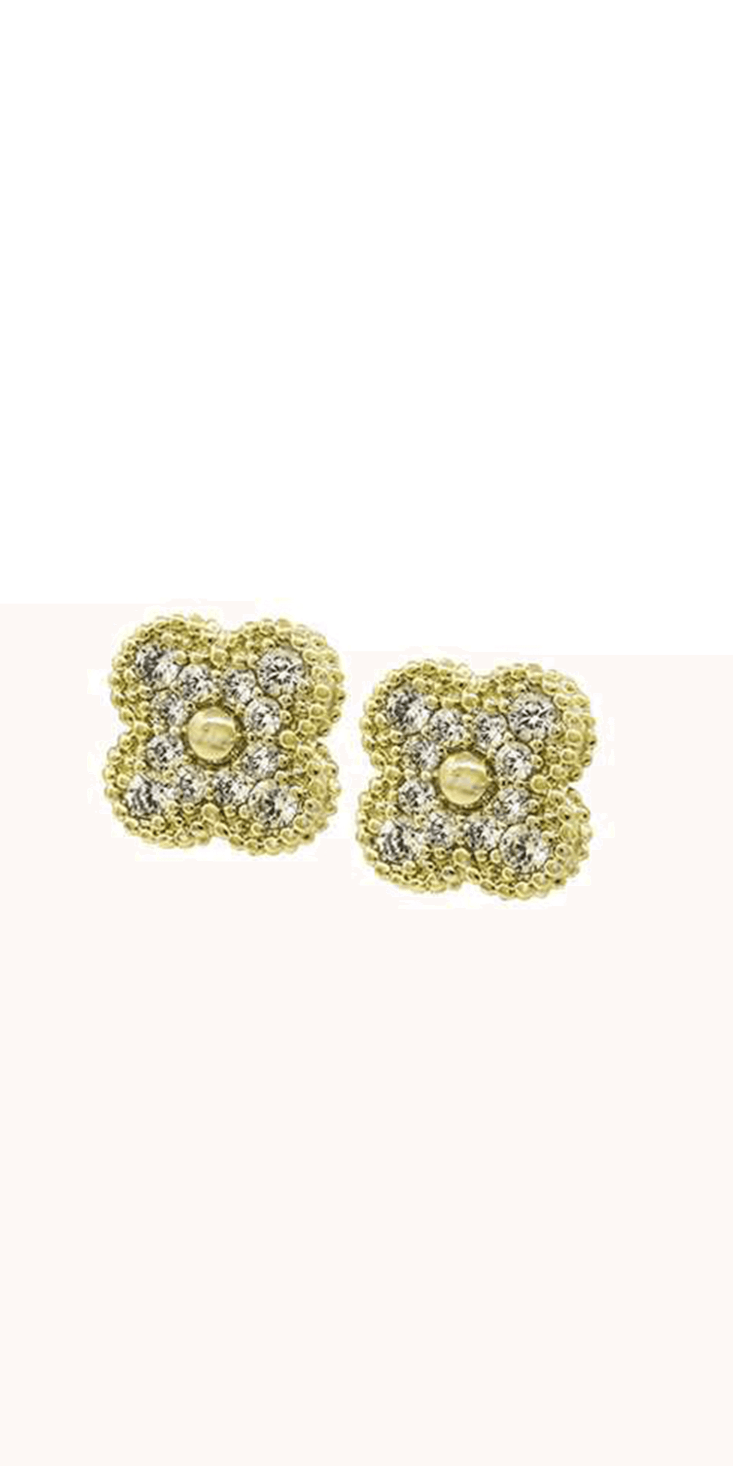 Camille La Vie/ Clover Rhinestone Stud Earrings/Size OS / gold / front
