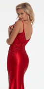 Sweetheart Glitter Sateen Embroidered Trumpet Dress Image 5