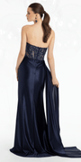 navy/size/4/missy/Camille La Vie/Satin Embroidered Strapless Column Dress with Side Drape/back