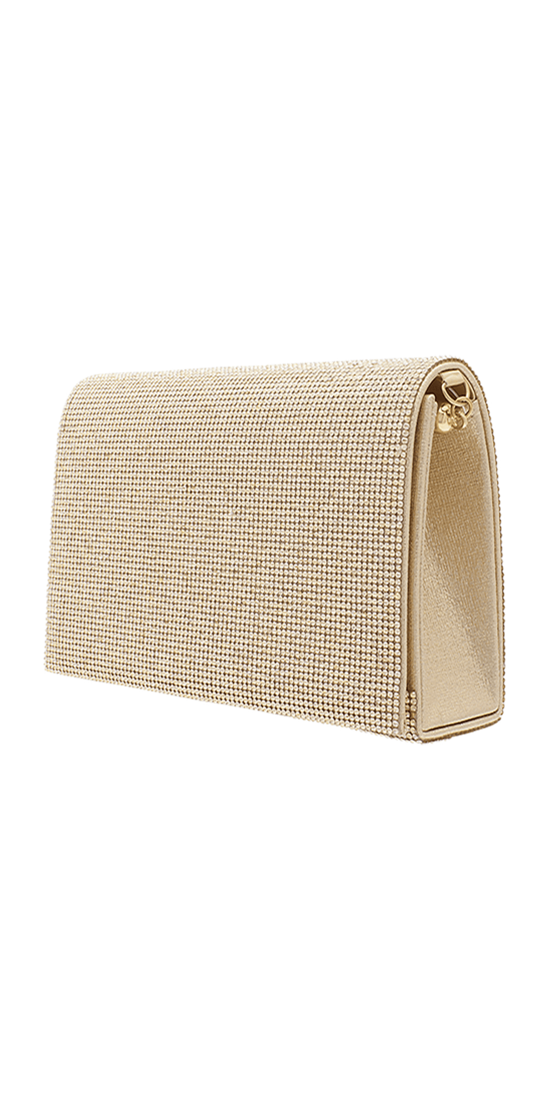 Camille La Vie Rhinestone Full Flap Satin Handbag with Detachable Strap OS / gold