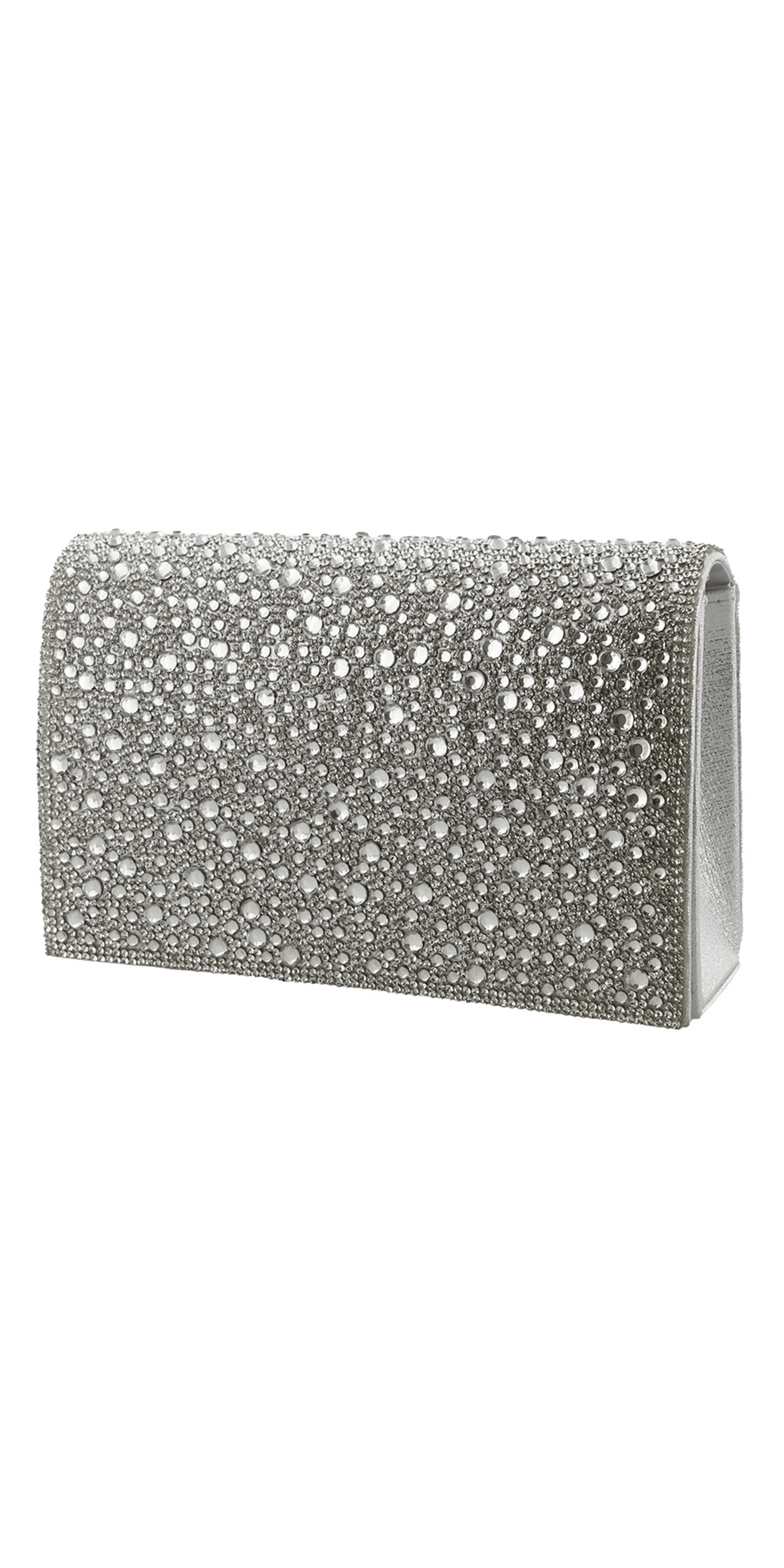 silver/size/one-size/Camille La Vie/Lame Full Flap Rhinestone Handbag/angle