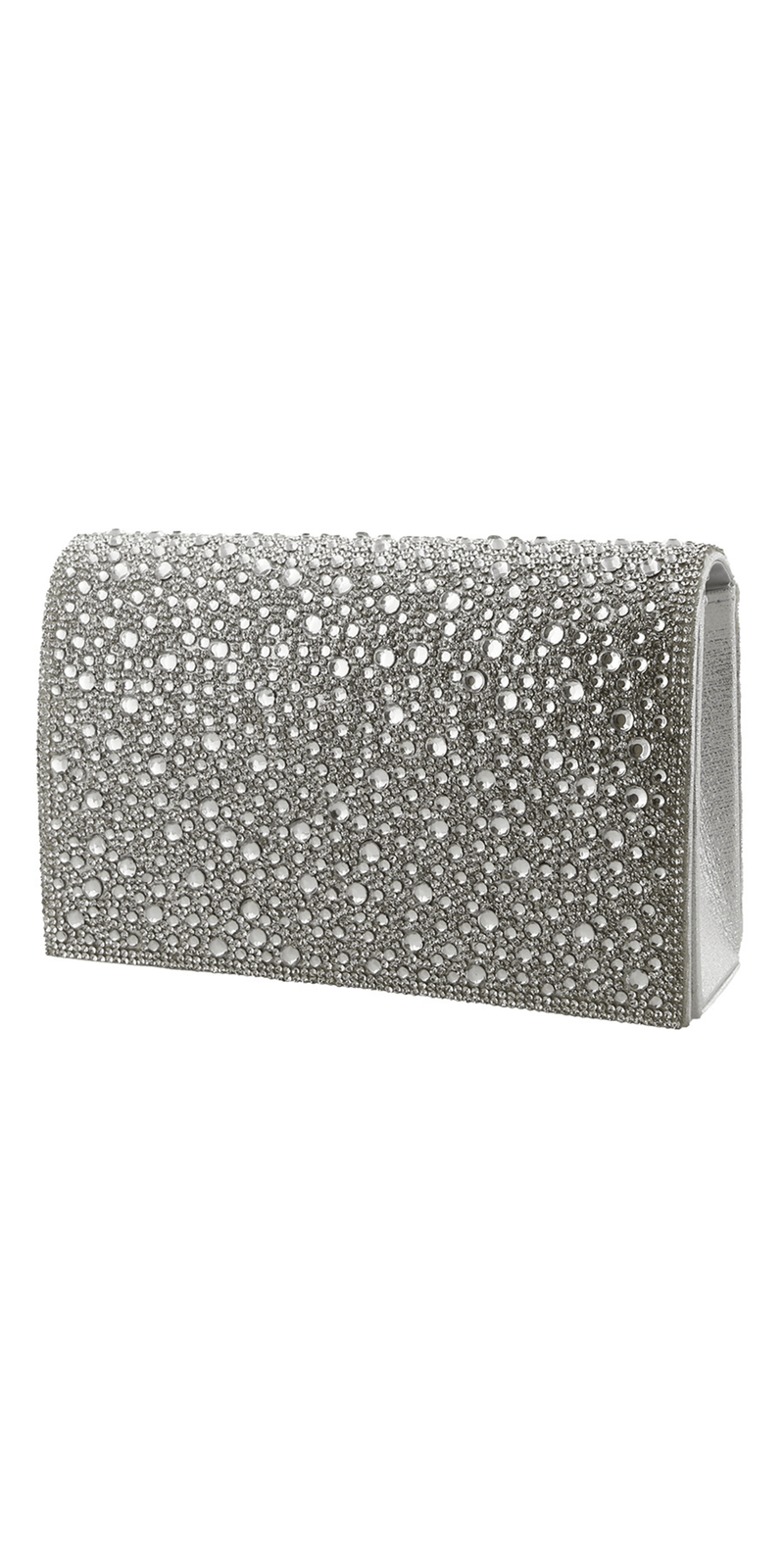 silver/size/one-size/Camille La Vie/Lame Full Flap Rhinestone Handbag/angle