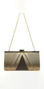 Pleated Satin Handbag with Rhinestone Detail Image 4