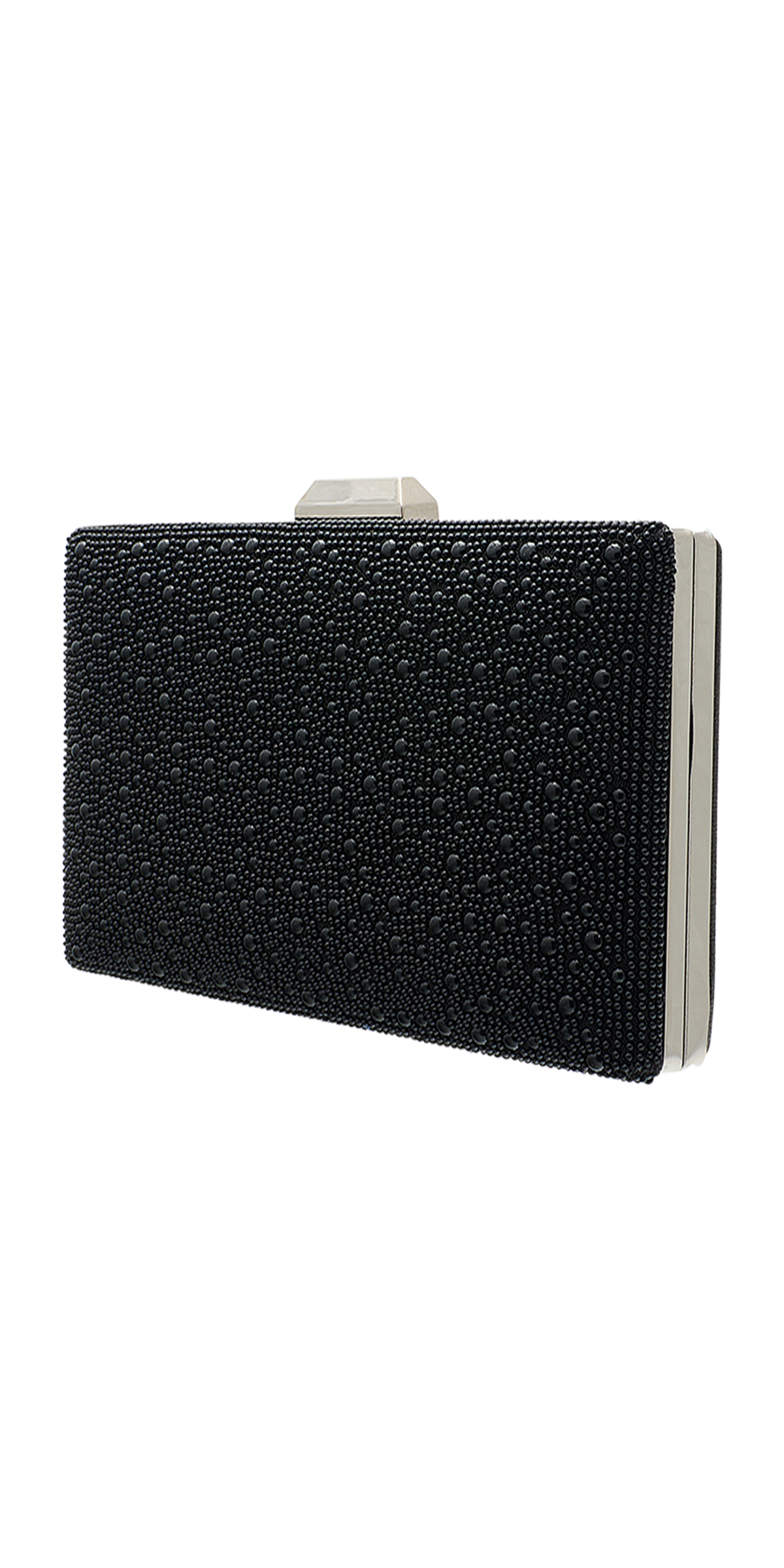 black/size/one-size/Camille La Vie/Pearl and Satin Handbag with Metal top Closure/angle