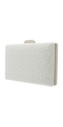 white/size/one-size/Camille La Vie/Pearl and Satin Handbag with Metal top Closure/angle