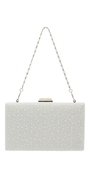 white/size/one-size/Camille La Vie/Pearl and Satin Handbag with Metal top Closure/front