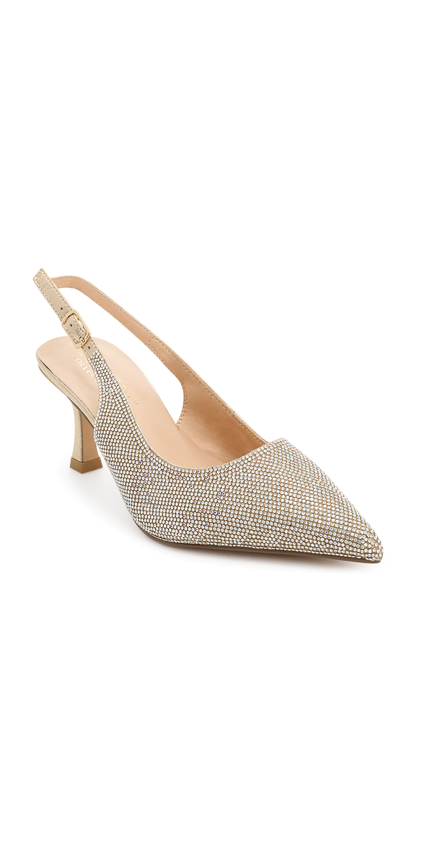 Camille La Vie/ Keisha-1 Low Heel Rhinestone Slingback Sandal/size 10/silver/angle