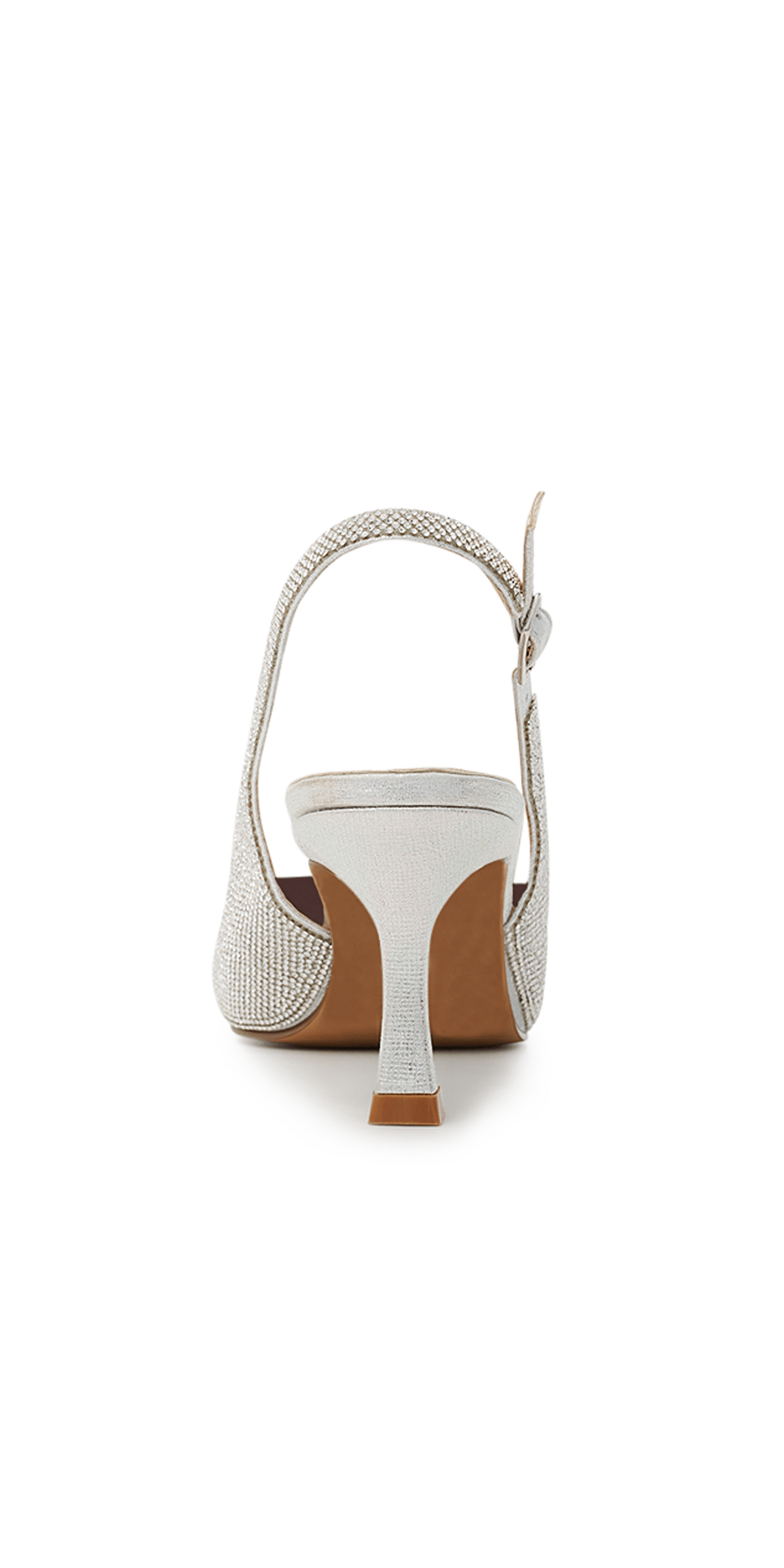 Camille La Vie/ Keisha-1 Low Heel Rhinestone Slingback Sandal/Size 10/silver/back