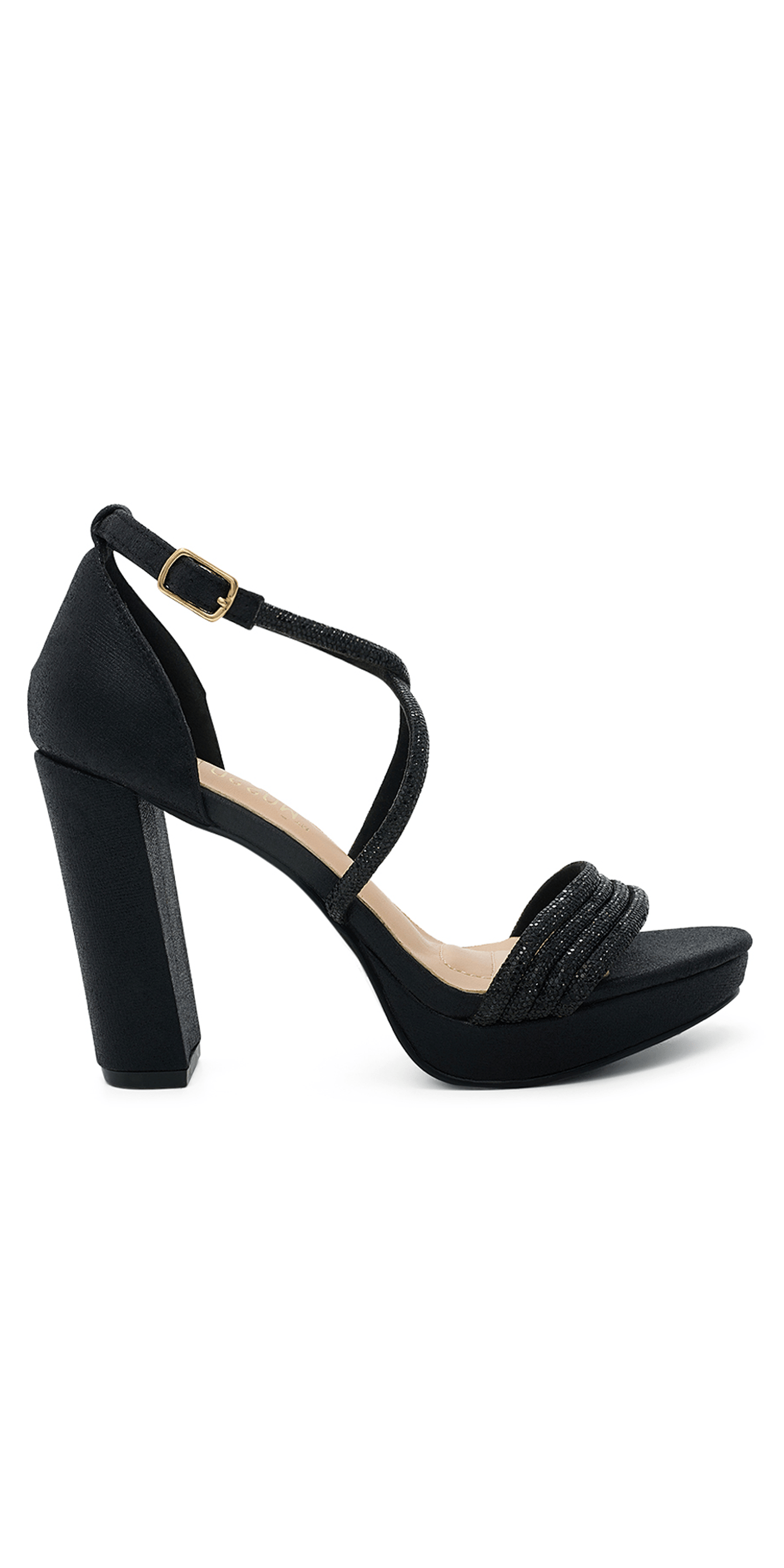 Black/Camille La Vie/ Peace 13 Strappy Platform High Heel Sandal 5.5 / Side