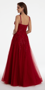 Embroidered Sweetheart Tulle Ballgown with Side Slit Image 4