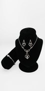 Open Heart Rhinestone Necklace Earring and Bracelet Set Image 1