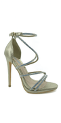 Strappy Rhinestone High Heel Sandal Image 1