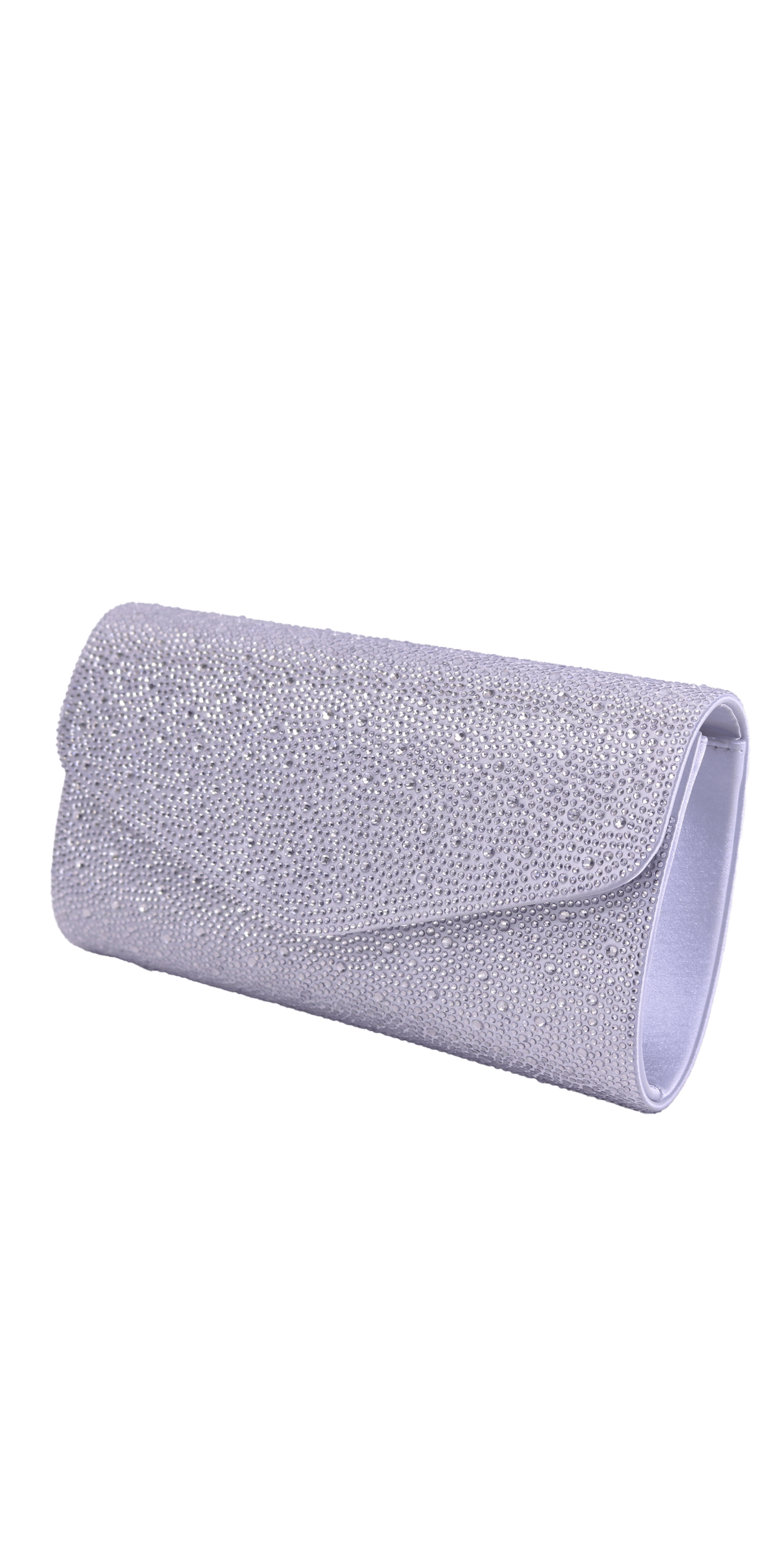Rhinestone Satin 1/2 Flap Handbag