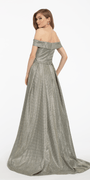 Off the Shoulder Metallic Shimmer Dress Image 4