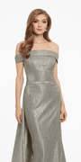 Off the Shoulder Metallic Shimmer Dress Image 2