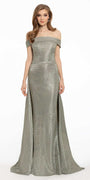 Off the Shoulder Metallic Shimmer Dress Image 3