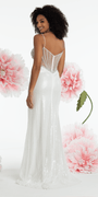 white-silver/size/4/missy/Camille La Vie/Rhinestone Sweetheart Corset Sequin Column Dress with Shawl /back