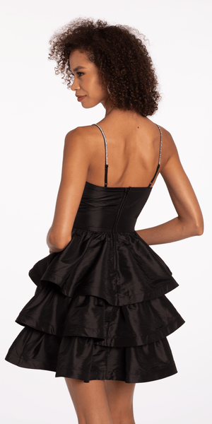 Peek-A-Boo Sweetheart Tiered Fit and Flare Dress Image 4