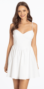 ivory/size/s/missy/Camille La Vie/Sweetheart Woven Lace Up Back Fit and Flare Dress /front at