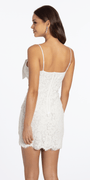 Floral Lace Bow Front Sheath Dress with Scalloped Hem Image 5