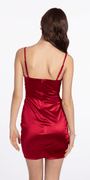 Satin Applique Sweetheart Illusion Corset Bodycon Dress Image 3