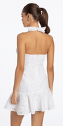 ivory/size/s/ missy/Camille La Vie/Jacquard Lace Halter Notch Neck Single Tier Dress /back