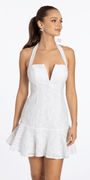 ivory/size/s/ missy/Camille La Vie/Jacquard Lace Halter Notch Neck Single Tier Dress /front alt 2
